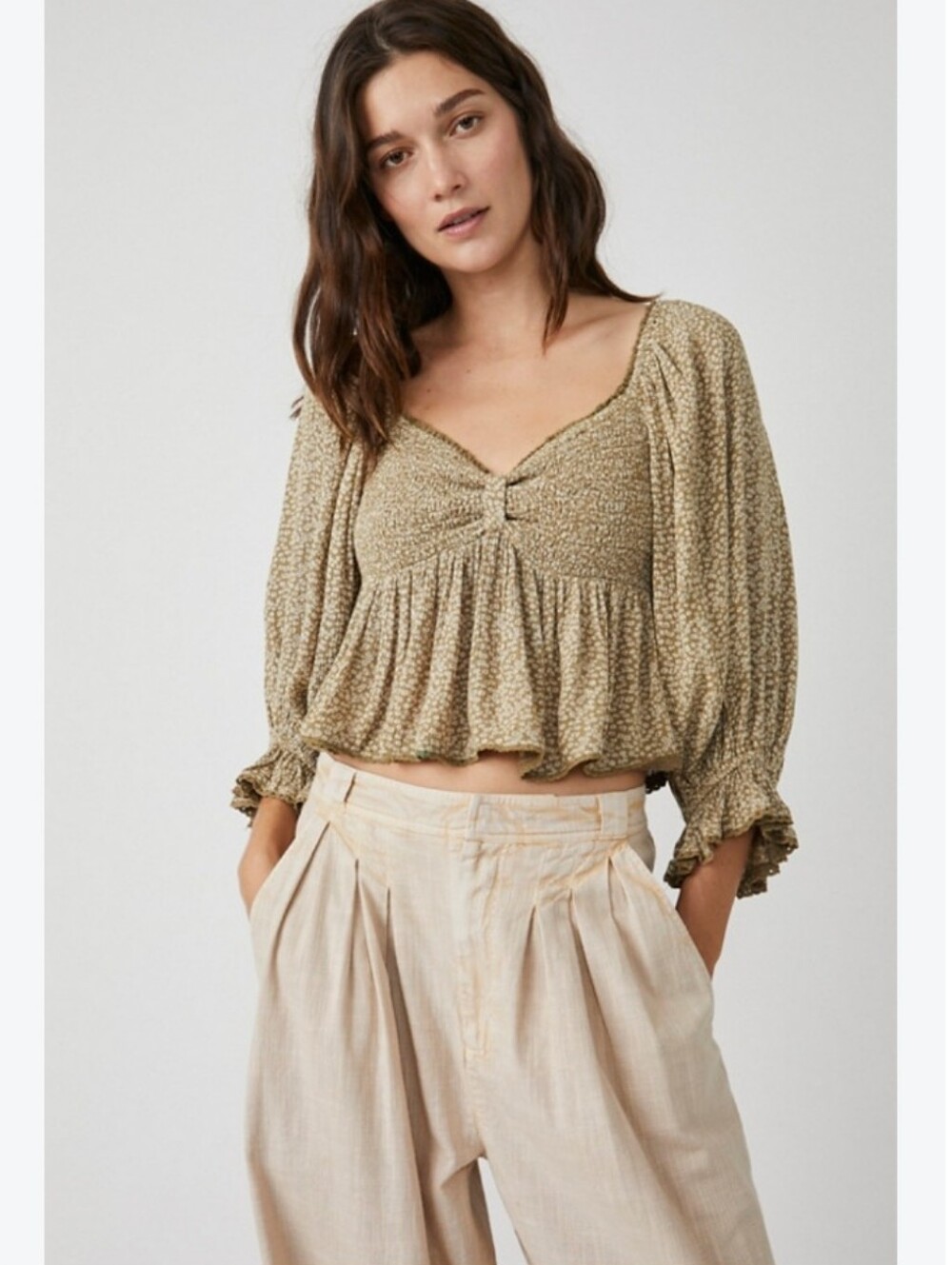 NEW! Free People Brittnee Printed Top Size L